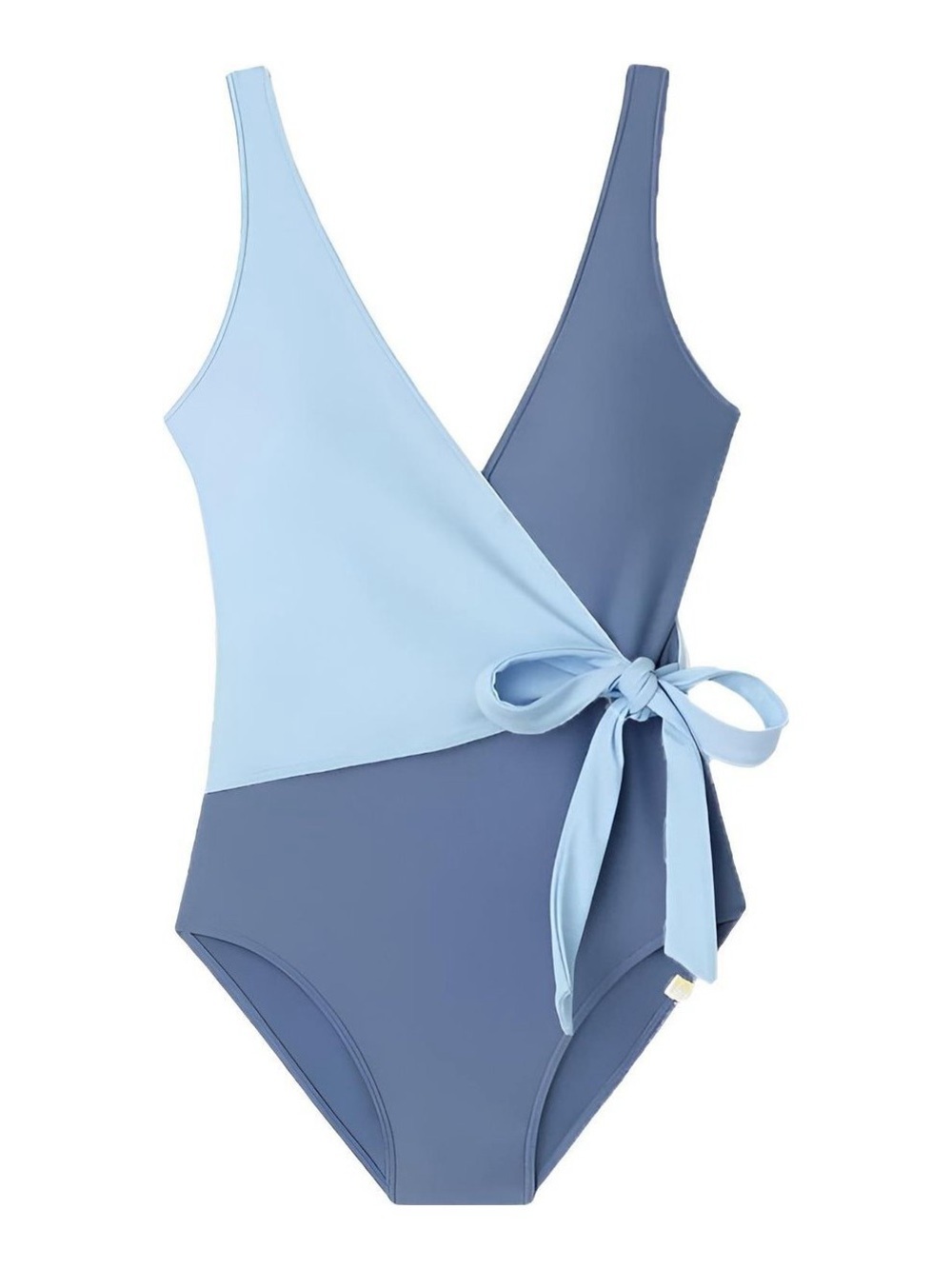 Summersalt The Perfect Wrap One-Piece Blue Colorblock Swimsuit US Size 14